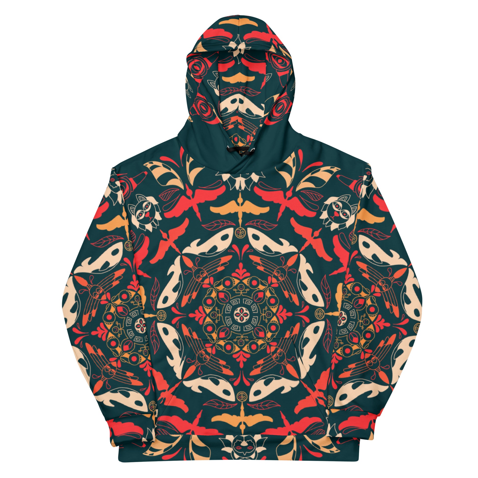 HUNIHOODS — Killing Season — teal and red hoodie